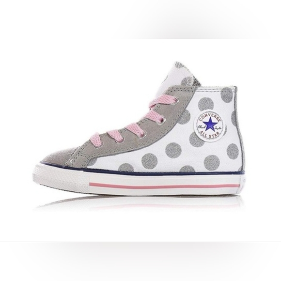 Converse Other - Converse sz 6 Baby Glitter Poka Dots